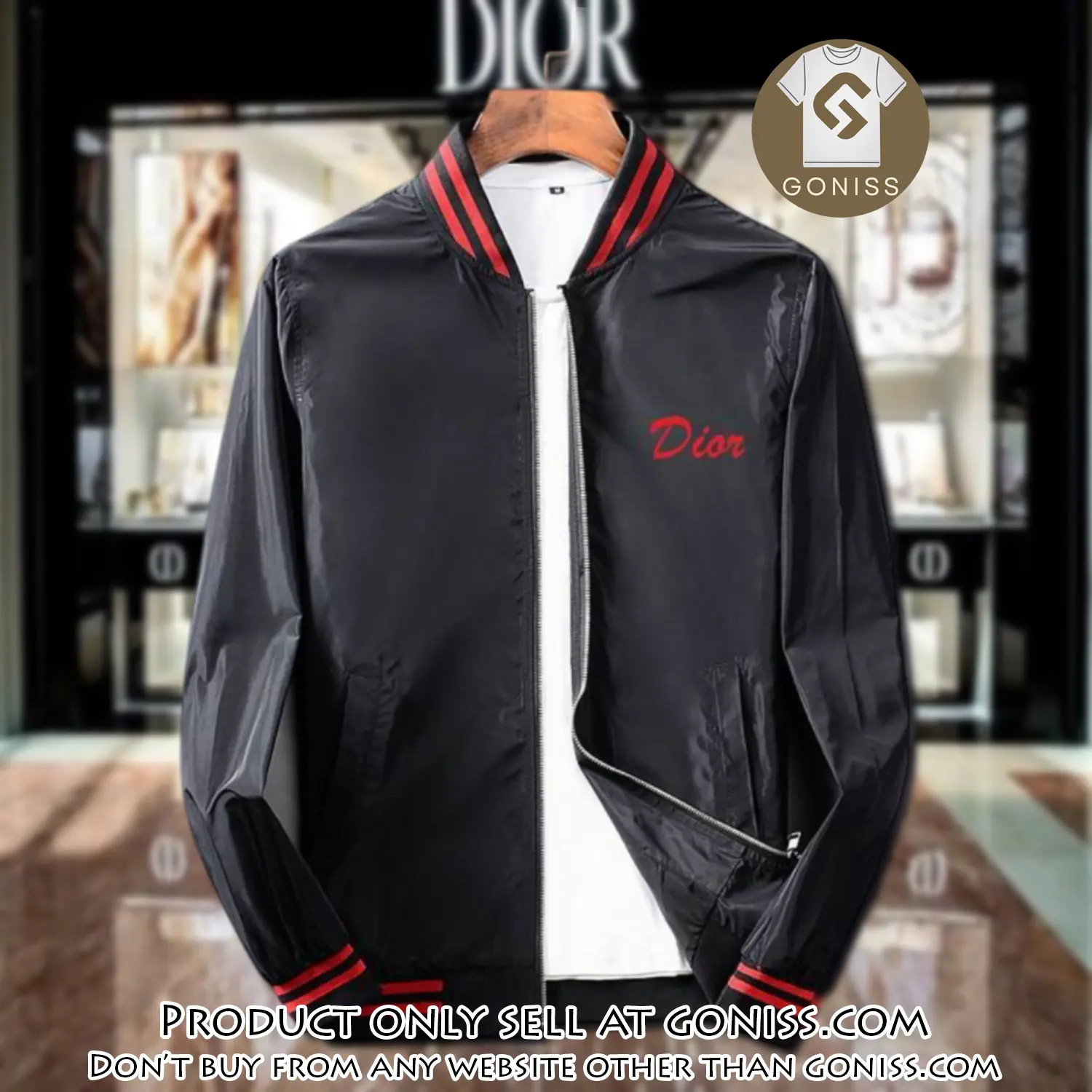 Dior luxury brand varsity zipper jacket vst1065 gn1147018